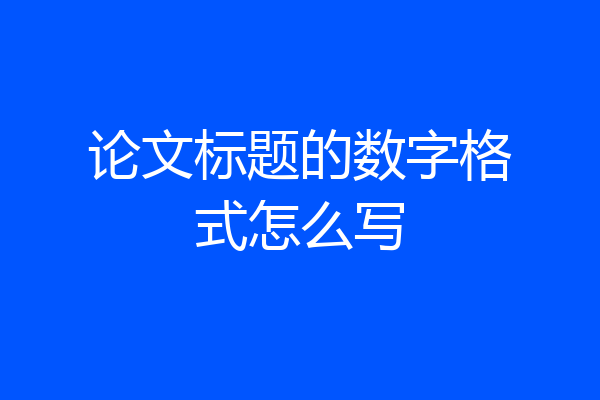 论文标题的数字格式怎么写
