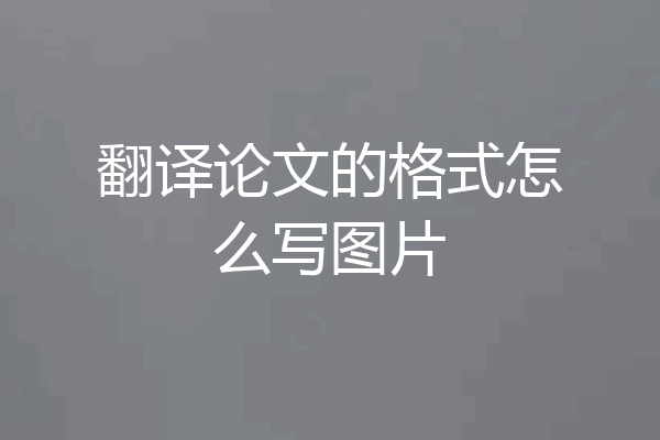 翻译论文的格式怎么写图片