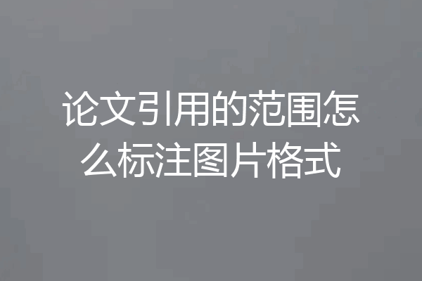 论文引用的范围怎么标注图片格式
