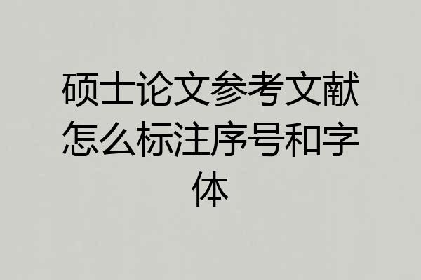 硕士论文参考文献怎么标注序号和字体
