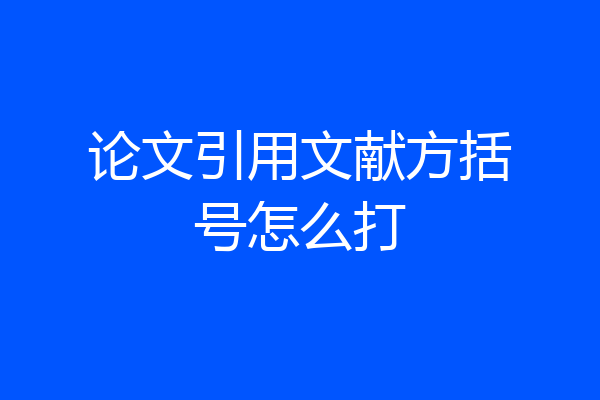论文引用文献方括号怎么打