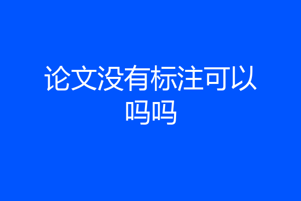 论文没有标注可以吗吗