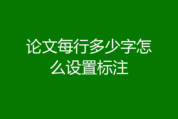 论文每行多少字怎么设置标注
