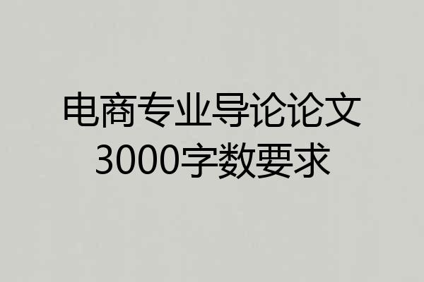 电商专业导论论文3000字数要求