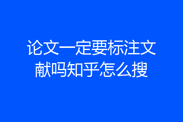 论文一定要标注文献吗知乎怎么搜