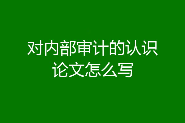 对内部审计的认识论文怎么写
