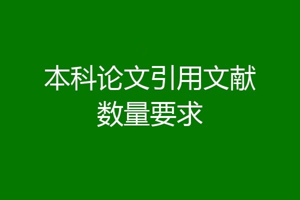 本科论文引用文献数量要求