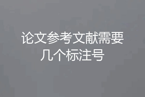 论文参考文献需要几个标注号