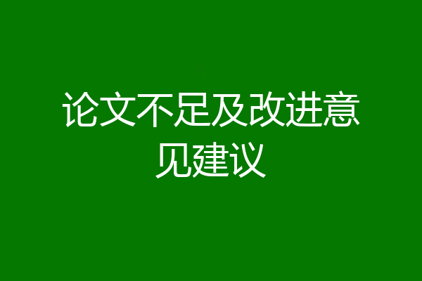 论文不足及改进意见建议