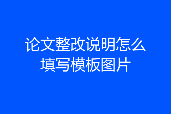 论文整改说明怎么填写模板图片