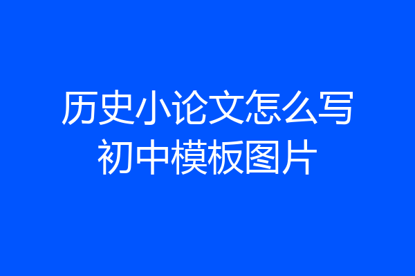 历史小论文怎么写初中模板图片