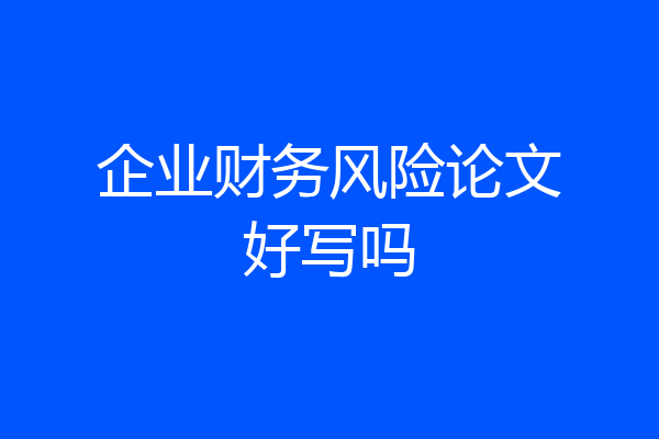 企业财务风险论文好写吗