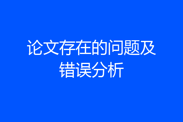 论文存在的问题及错误分析