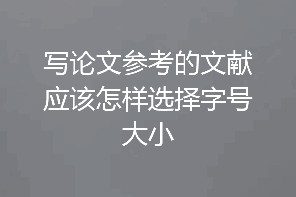 写论文参考的文献应该怎样选择字号大小