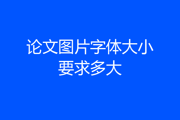 论文图片字体大小要求多大