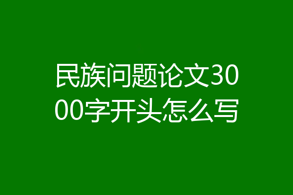 民族问题论文3000字开头怎么写
