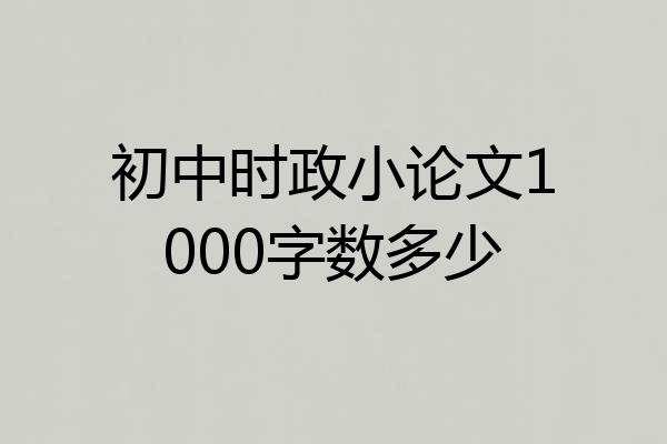 初中时政小论文1000字数多少