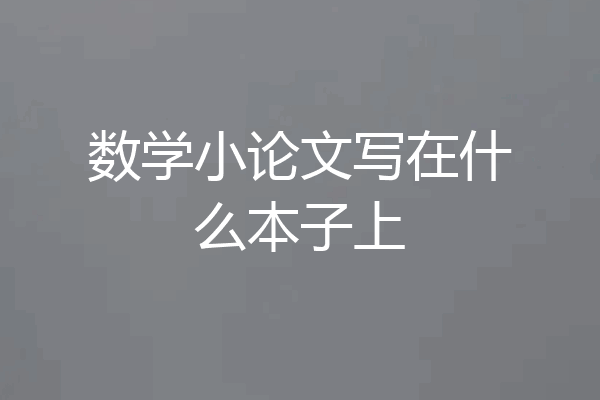 数学小论文写在什么本子上