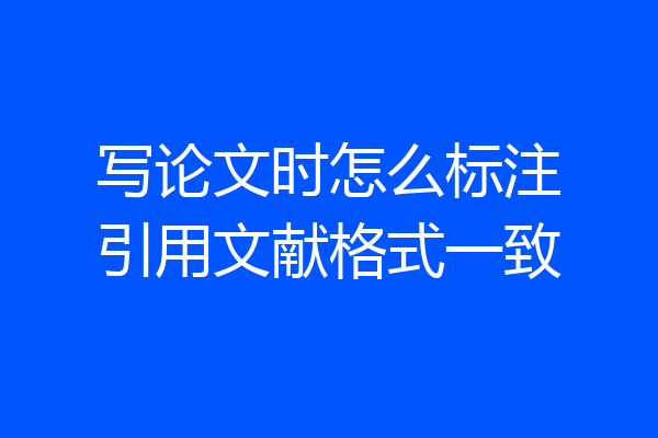 写论文时怎么标注引用文献格式一致
