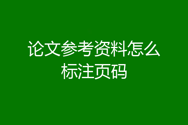论文参考资料怎么标注页码