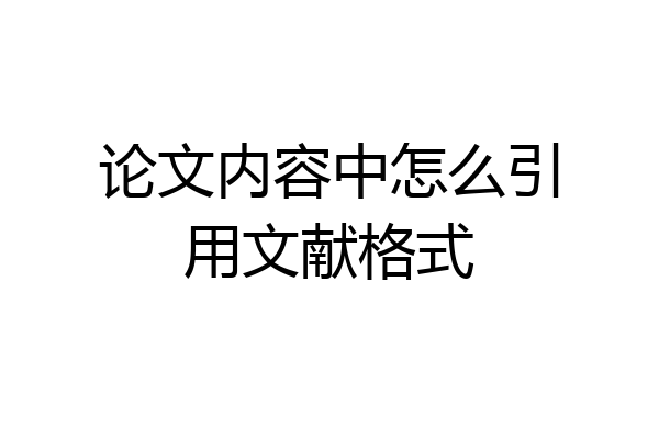 论文内容中怎么引用文献格式