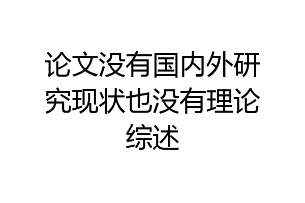 论文没有国内外研究现状也没有理论综述