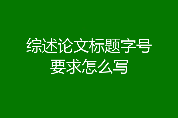 综述论文标题字号要求怎么写