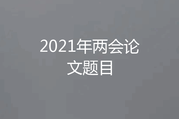 2021年两会论文题目