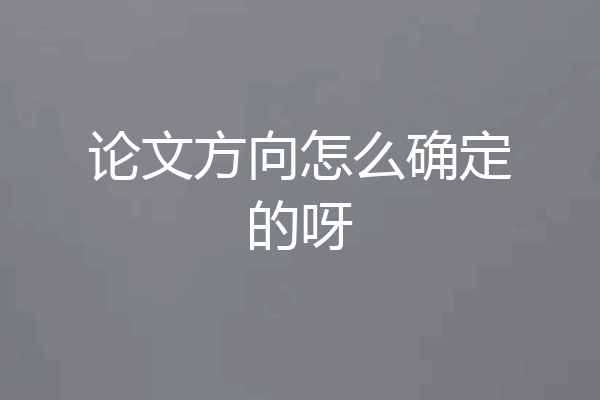 论文方向怎么确定的呀