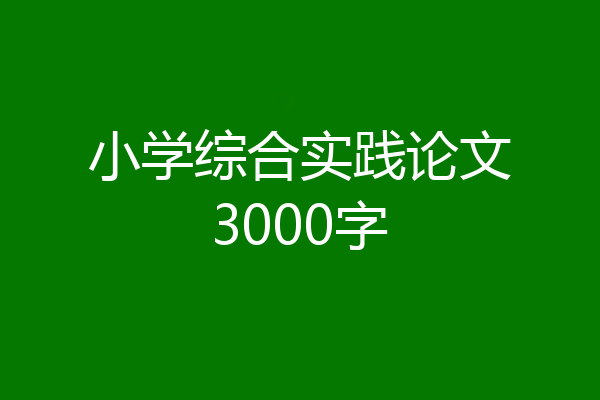 小学综合实践论文3000字