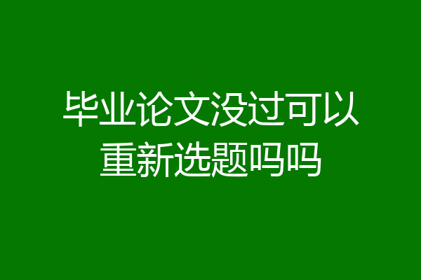 毕业论文没过可以重新选题吗吗