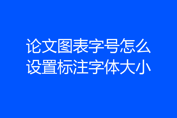 论文图表字号怎么设置标注字体大小