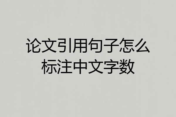 论文引用句子怎么标注中文字数