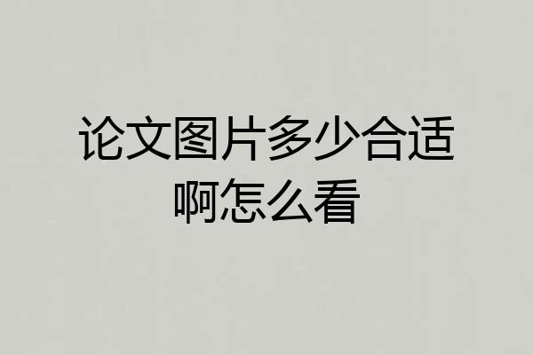 论文图片多少合适啊怎么看