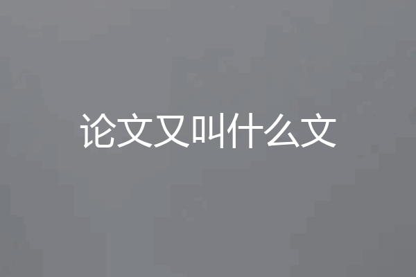 论文又叫什么文