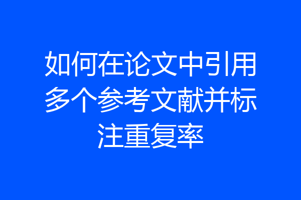 如何在论文中引用多个参考文献并标注重复率