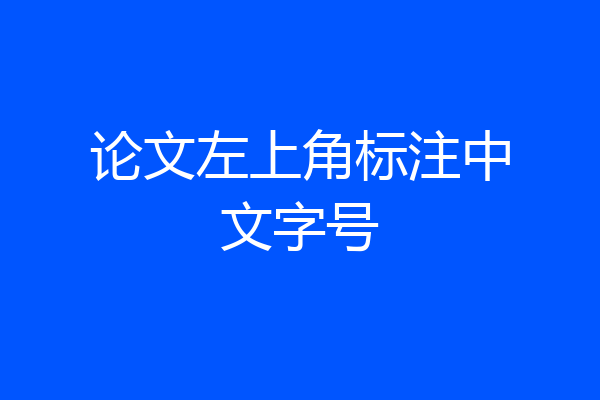 论文左上角标注中文字号