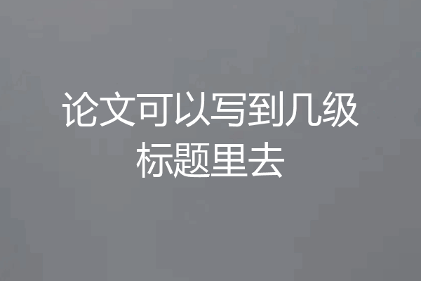 论文可以写到几级标题里去