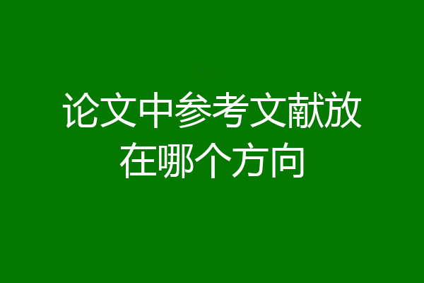 论文中参考文献放在哪个方向