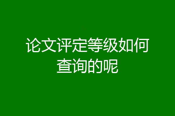 论文评定等级如何查询的呢