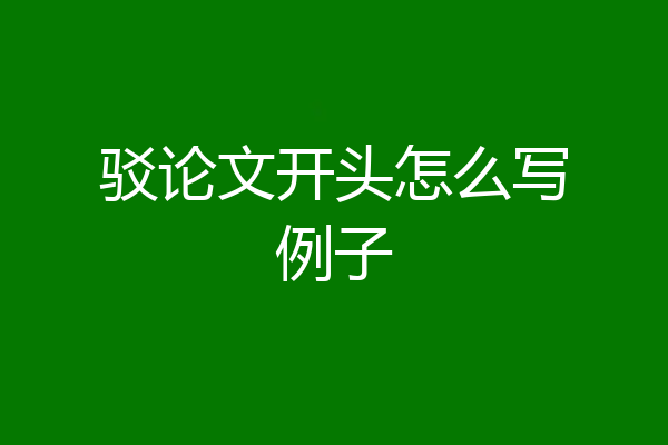 驳论文开头怎么写例子