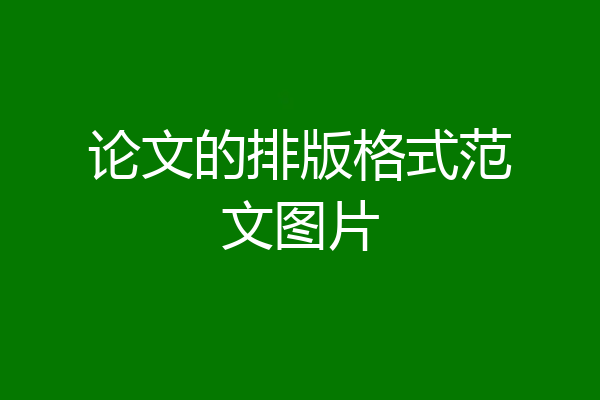 论文的排版格式范文图片