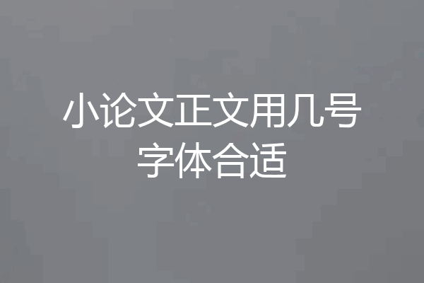 小论文正文用几号字体合适
