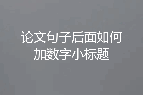 论文句子后面如何加数字小标题