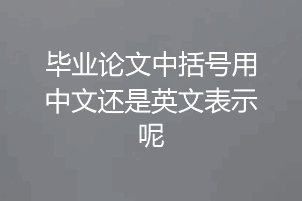 毕业论文中括号用中文还是英文表示呢