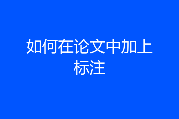如何在论文中加上标注