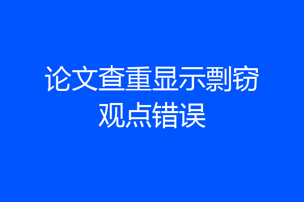 论文查重显示剽窃观点错误
