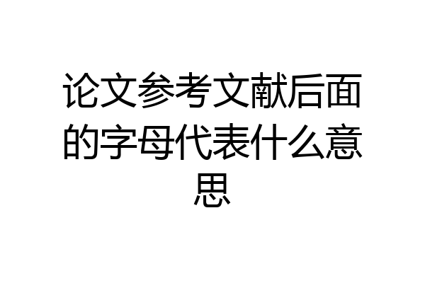 论文参考文献后面的字母代表什么意思