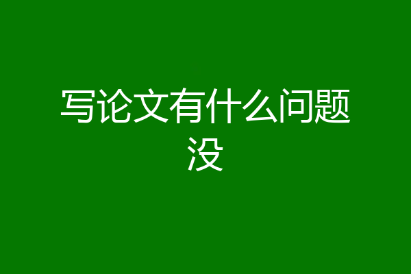 写论文有什么问题没