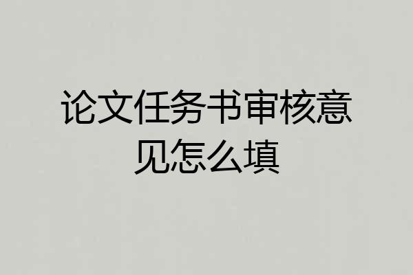 论文任务书审核意见怎么填